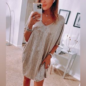 Gold sequins tunic style dress . Size M